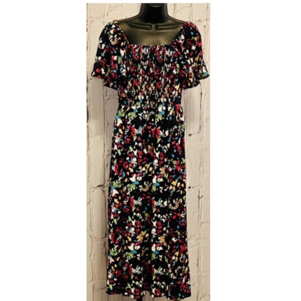 Tanya Taylor  Glenda Dress | Smocked Silk Midi